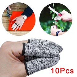 10Pcs Anti-Cut Finger Cover Finger Protector Sleeve High-Strength Safety Flexible Anti Cut Fingertip Gloves Kitchen Tool