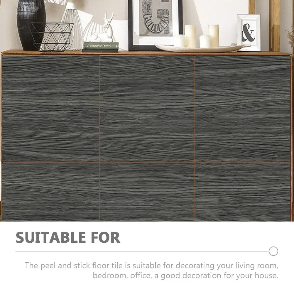 Waterproof PVC Wood Grain Floor Sticker Peel and Stick Self Adhesive Floor Tile Planks Removable Flooring for Kitchen Bedroom