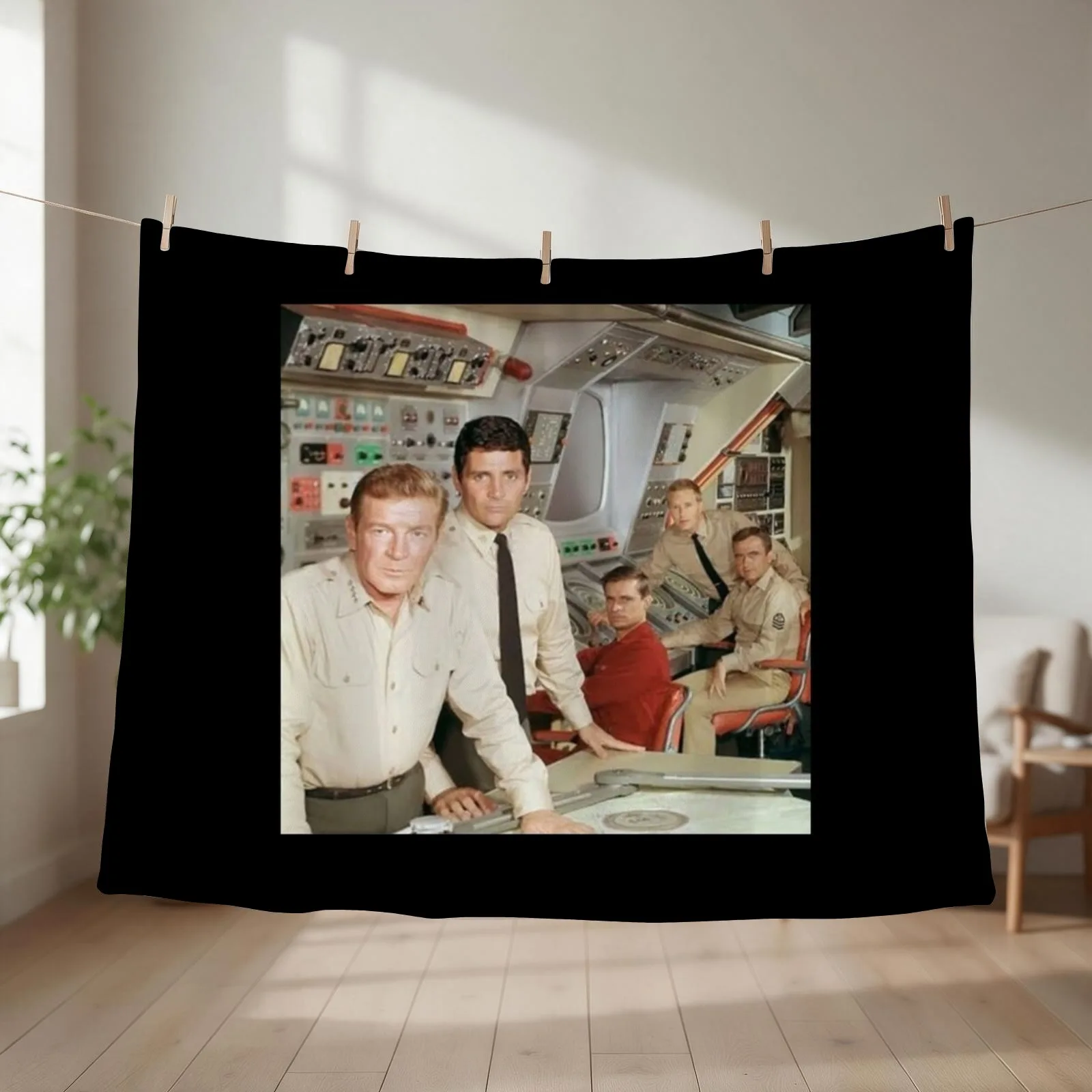 crew of the submarine SSRN Seaview Throw Blanket couch cozy soft plush fuzzy picnic outdoor blanket
