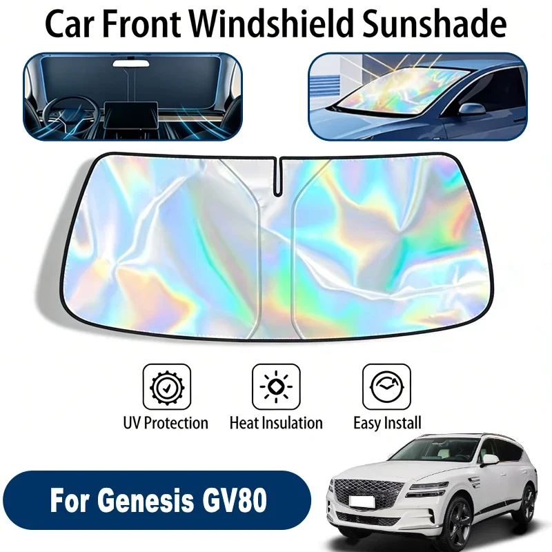 

Car Windshield Sun Shade UV Reflective Sun Visor Protection Cover For Genesis GV80 JX1 2020-2026