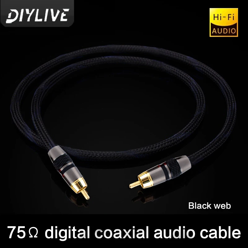 DIYLIVE Fever SPDIF linia koncentryczna cyfrowy koncentryczny kabel audio kabel do subwoofera TV DVD wzmacniacz mocy kabel połączeniowy audio