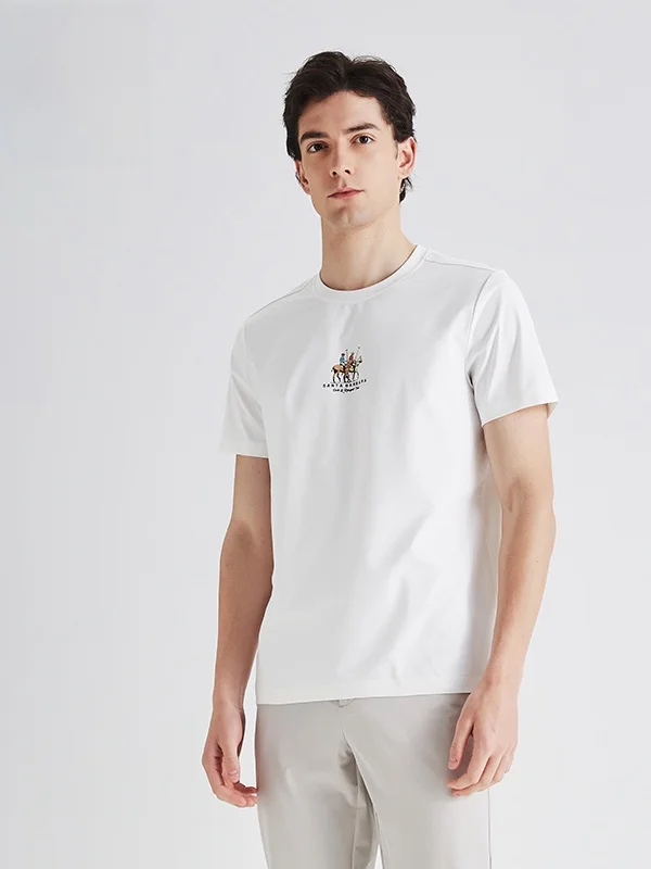 

Мужская спортивная футболка с круглым вырезом, быстросохнущая, универсальная, летняя, из полиэстера, стандартного кроя, антибактериальная.