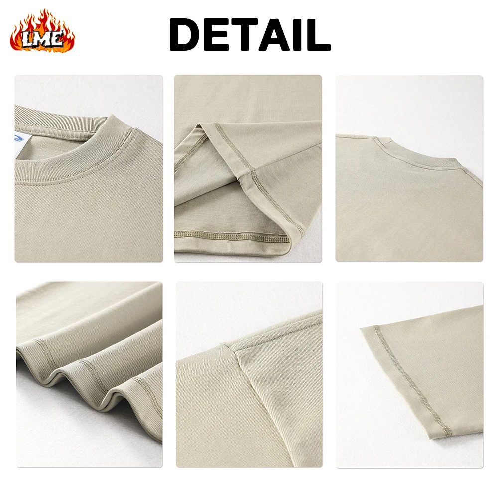 Fashion Custom Logo Printed Heavyweight 385GSM Cotton Acid Washed Oversized Plain Blank Unisex Men White T Shirt