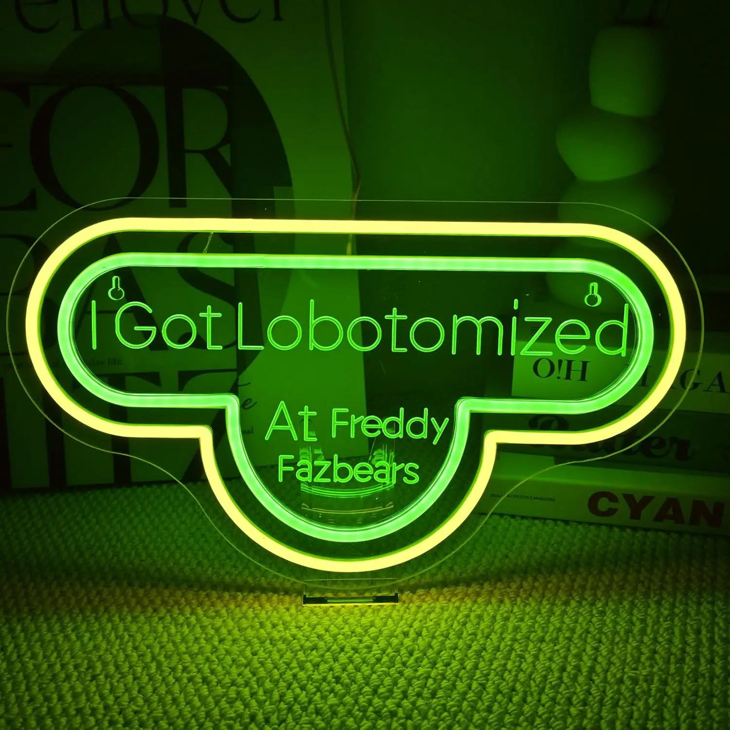 

Игровая неоновая вывеска l Got Lobotomized At Freddy Fazbears, готический настенный декор для Хэллоуина, подарки для лучших геймеров
