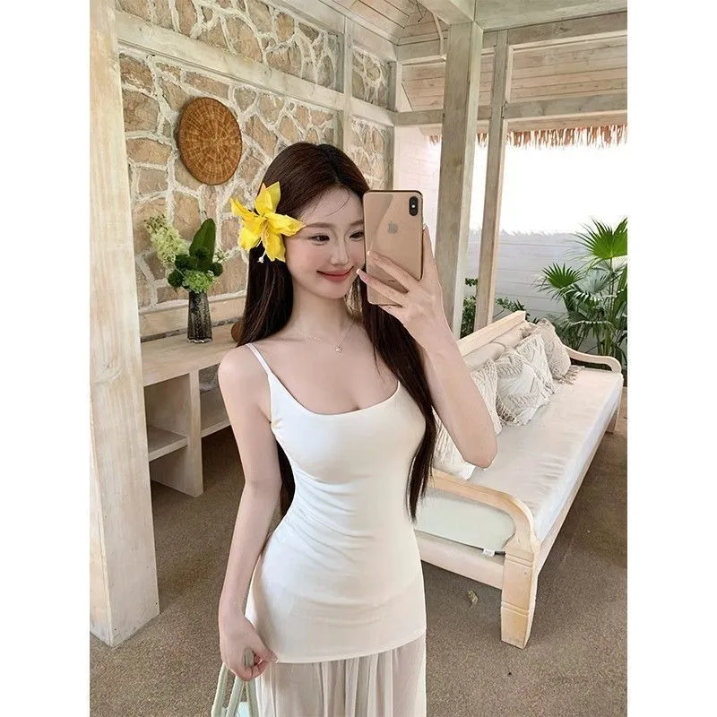 Mouwloze chiffon maxi-jurk voor dames in Franse stijl Mesh getrimd afslankend hemdje Lente zomer Vakantie-geïnspireerde zwierige jurk