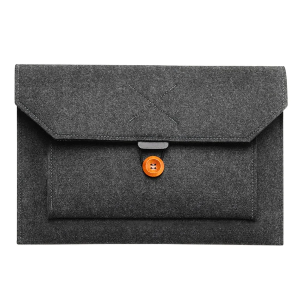 

Black Felt Laptop Pouch Portable Slim Lightweight 15 Inch Business Travel Laptop Bag Extra Protection Case