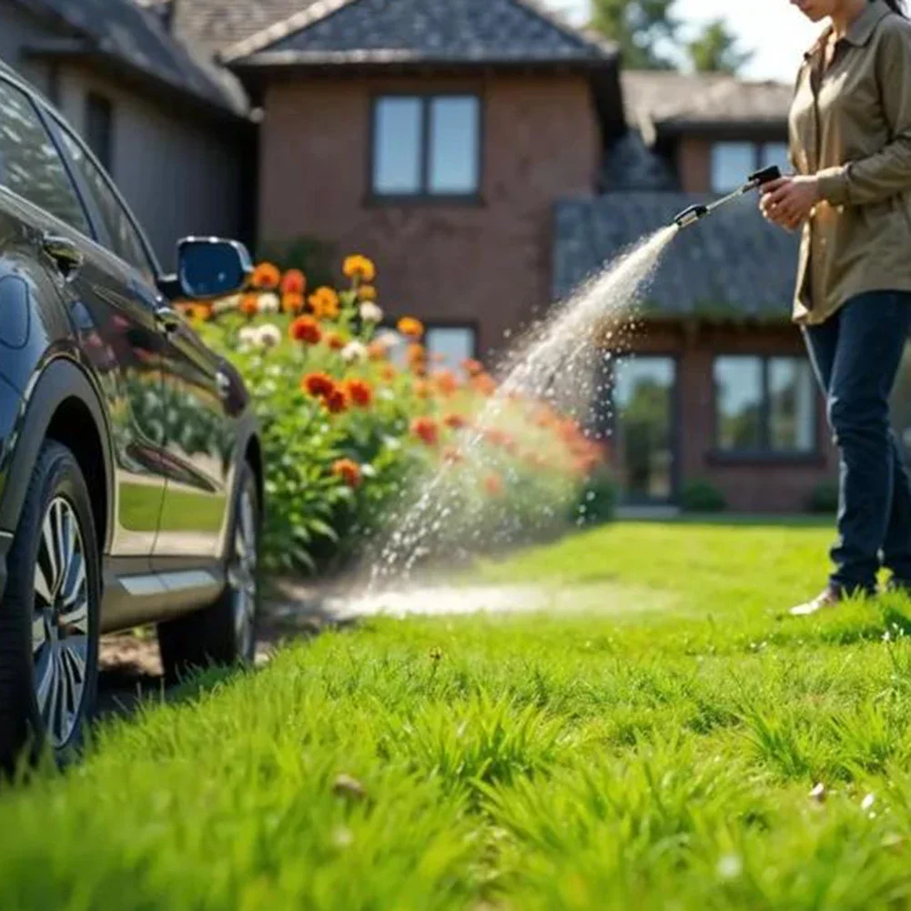 High-Pressure Car Wash Sprayer Home Use Metal Long Handle With Rubber Nozzle Household Watering Tool Metal Extension