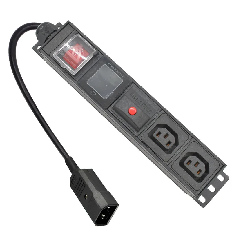 

PDU Power Strip Distribution Digital display ammeter C13 2 Way output socket 2m Extension Cord With overload protection