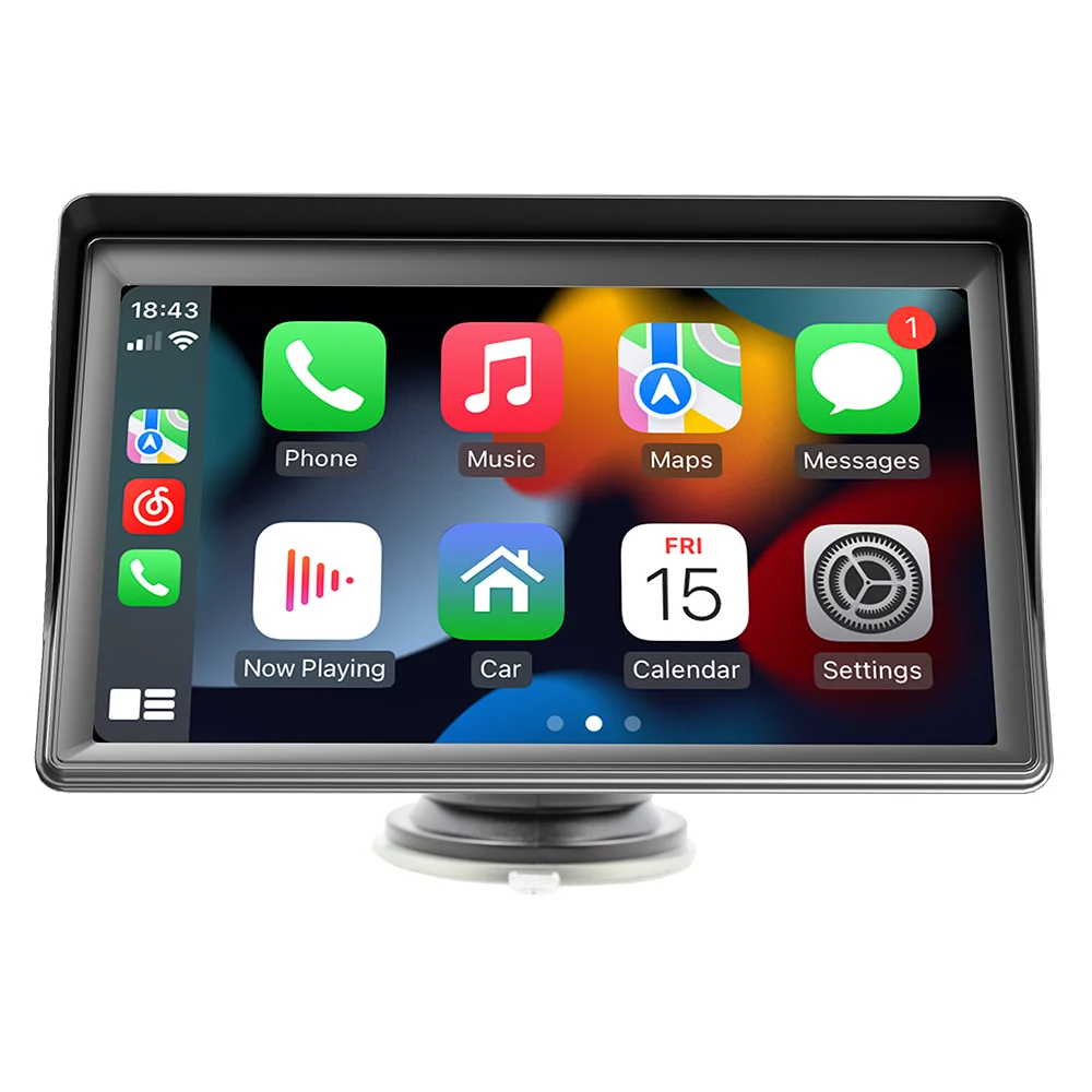 KowanKit 7 Inch Portable Wireless Carplay Screen Multimedia Video Player HD Rear Reversing Camera Car Radio Android Auto MP5
