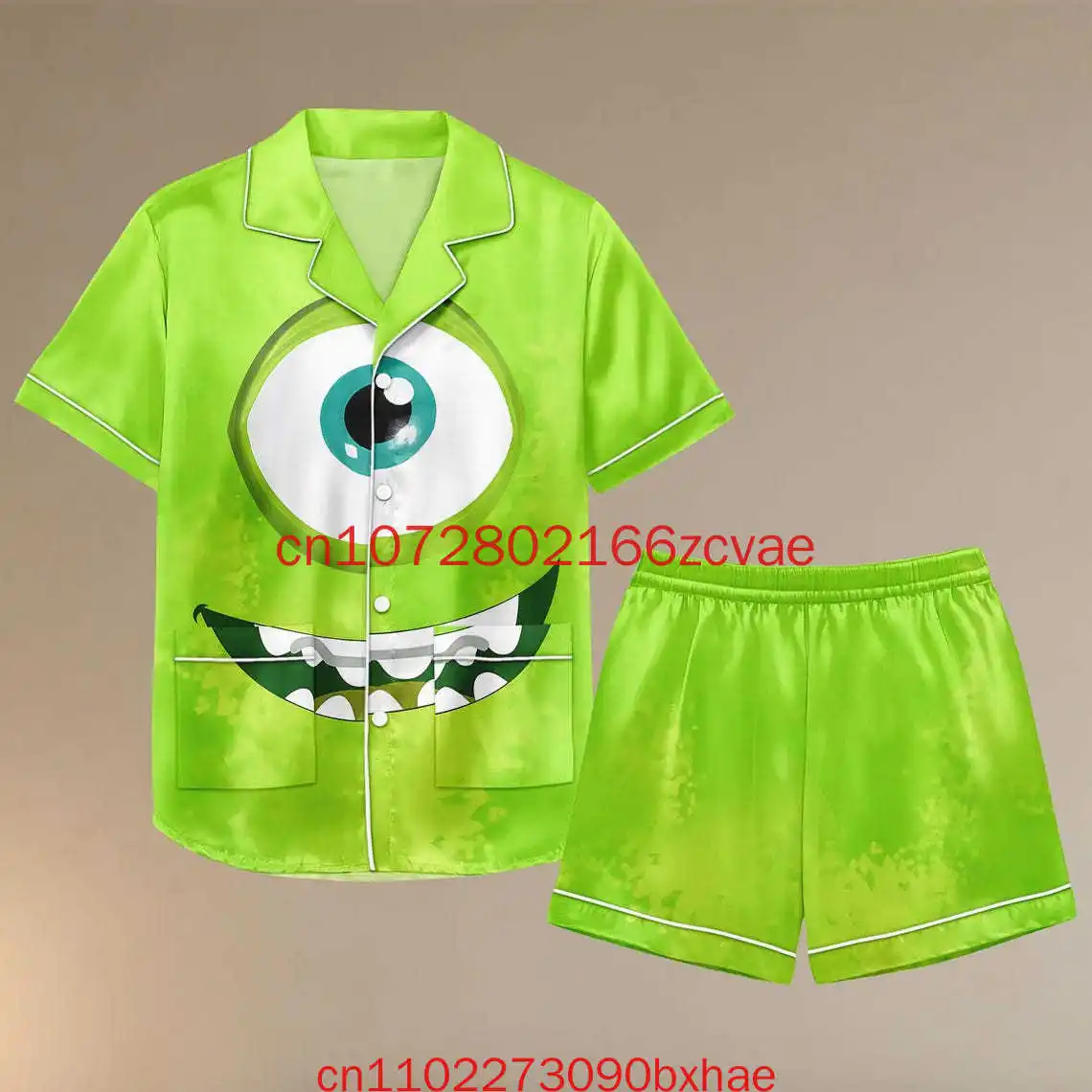 2026년 신제품 디즈니 캐릭터 반팔 파자마 세트 디즈니 몬스터즈 라운지웨어 매직 킹덤 슬립웨어