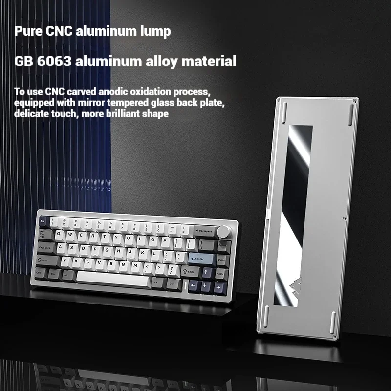 AL68 لوحة المفاتيح الميكانيكية للألعاب اللاسلكية ثلاثي الوضع باستخدام الحاسب الآلي الألومنيوم Hotswap طوقا Esports بلوتوث ألعاب لوحة المفاتيح لأجهزة الكمبيوتر المحمول اللوحي