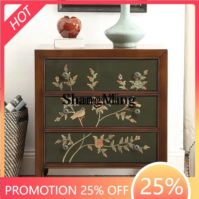 CL premium sense bedside  solid wood porch cabinet corridor side cabinet decorative storage