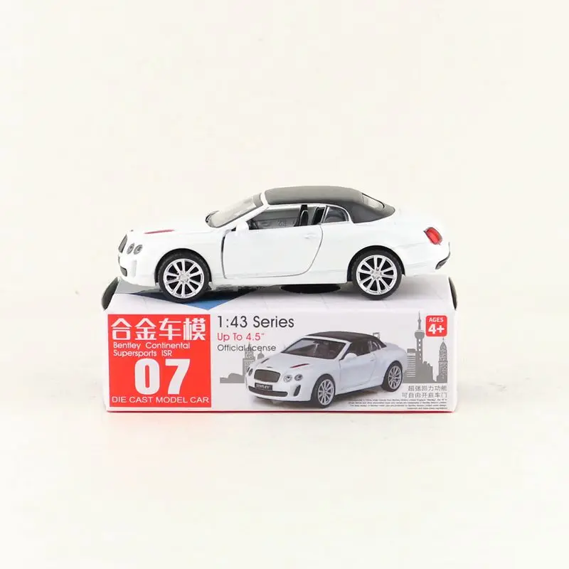 1/43 Bentley Continental ISR Diecast Miniature Metal Toy Model Supersports Pull Back Doors Openable Collection Match Box Boy