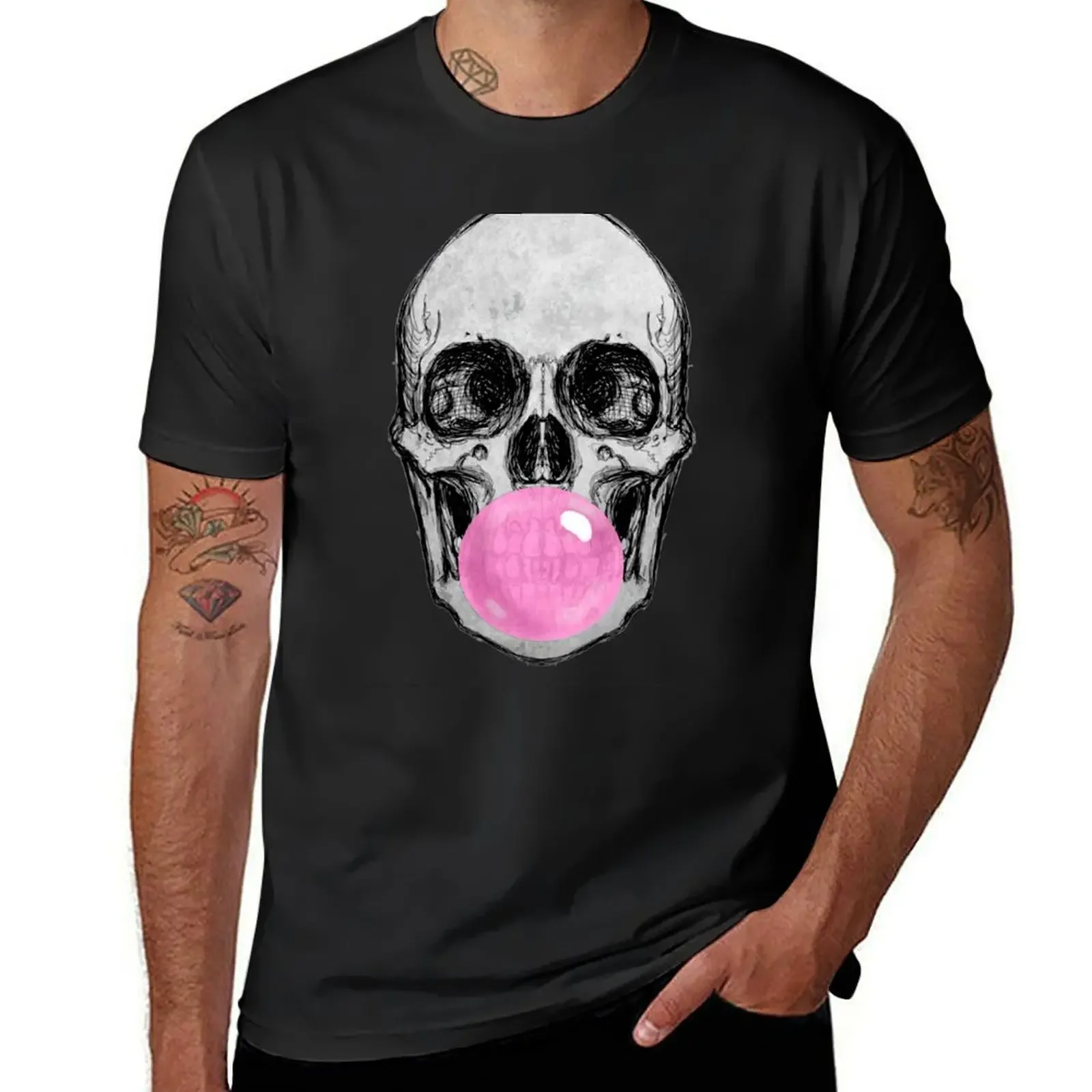 Skull Bubble Gum T-Shirt hippie clothes sports fans heavyweights mens t shirt graphic