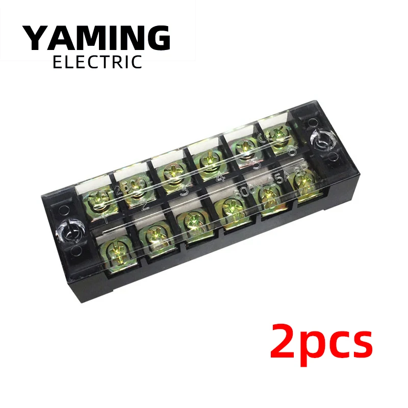 

2 шт. TB-2506 двухрядный клеммный блок с винтовыми клеммами, соединитель проводов 600В 25А 6P, для электропроводки, медный, 6 входов/6 выходов
