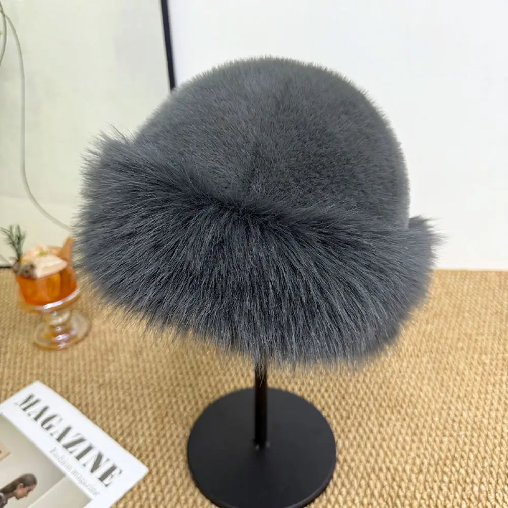 Winter Warm Mongolian Style Hat Women Plush Faux Cap Thick Windproof Soft Casual Aesthetic Fashion Headwear