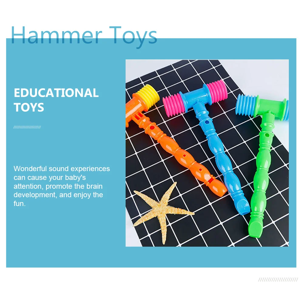 8 Pcs Flute Hammer Practical Mini Toddler Toys Pneumatic Educational Baby Music Pvc Kids Plastic Hammers Small Hitting