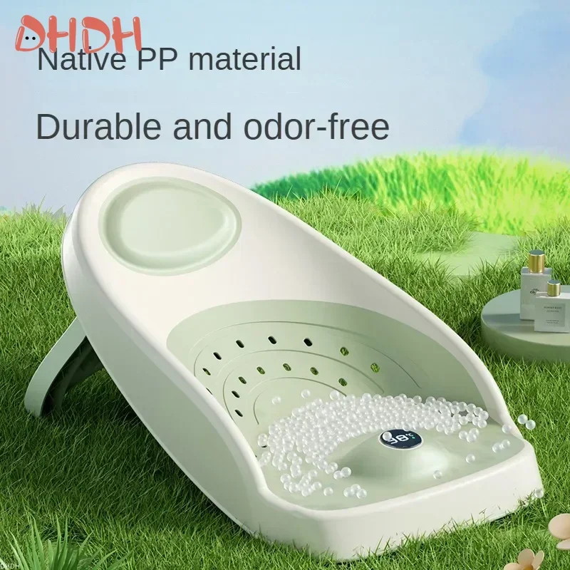 Temperature Display Baby Bath Tub – Non-Slip Foldable Infant Bathtub Real-Time Water Temp Sensor, Portable & Safe for Newborns view 3