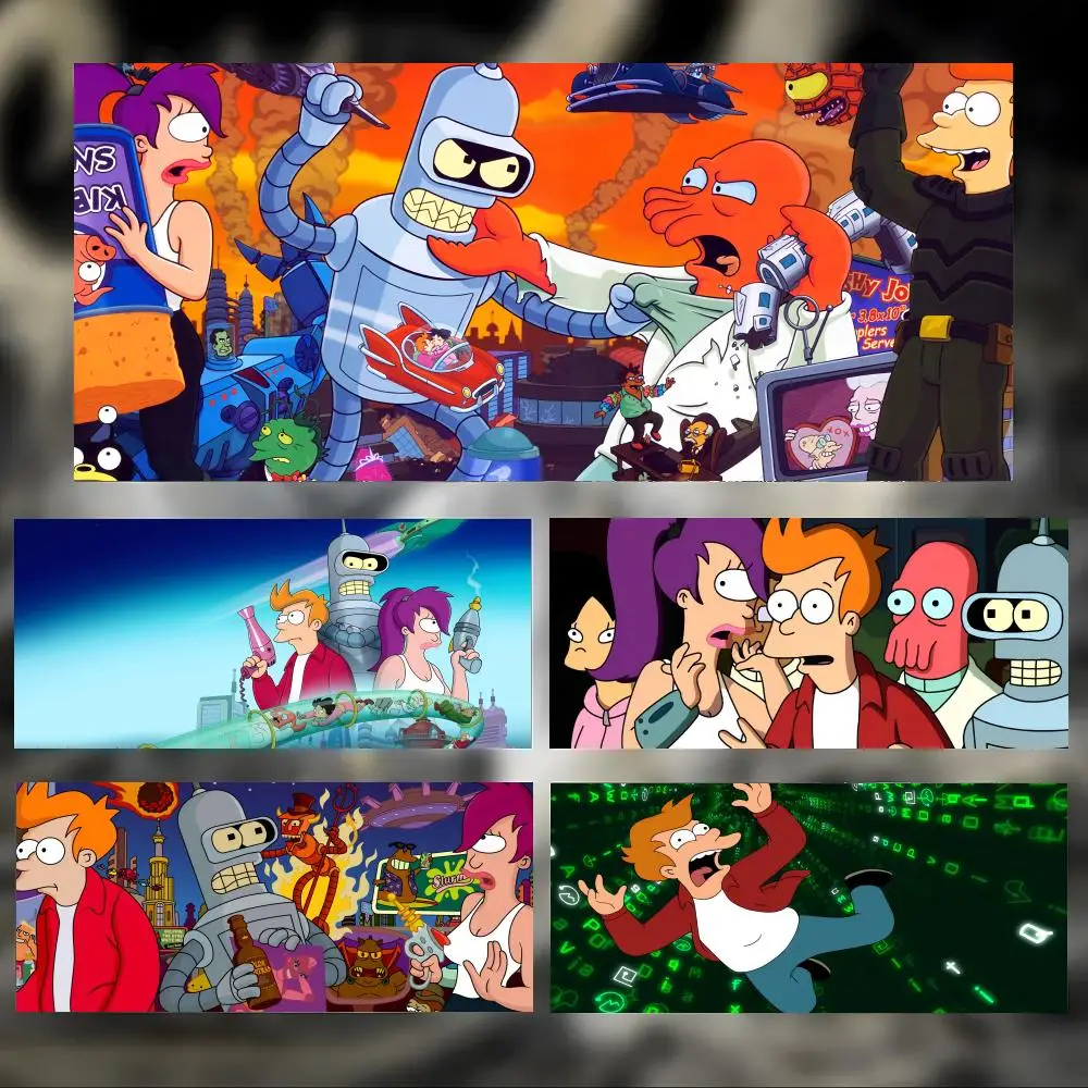 Funny Sci Fi Cartoon F-Futurama Mouse Pad Large Thick Desk Pad Stitched Edges Gaming Mouse Mat for PC