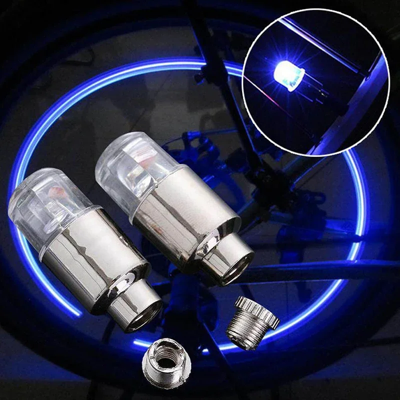 2Pcs LED Strobe Tire Valve Caps Lights Car Motorcycle Wheel Tyre Flash Neon Light Lamp Seal Cap Auto Moto Accessories Exterior