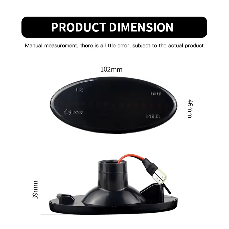 2PCS LED Side Marker Turn Signal Lights Lamp For Vauxhall Movano Mk2 For Renault Master Mk3 2011 2012 2013 2014-2020