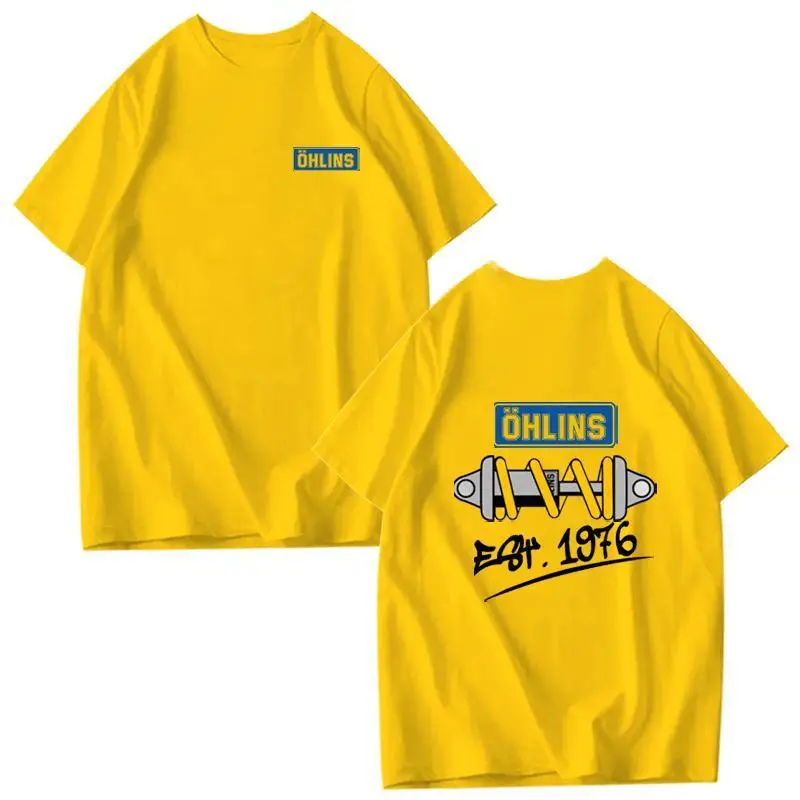 2026 Ohlins Shock Absorber Pattern Car Modification Vehicle Accessories Men's and Women's Short-sleeved Pure Cotton T-shirts view 5