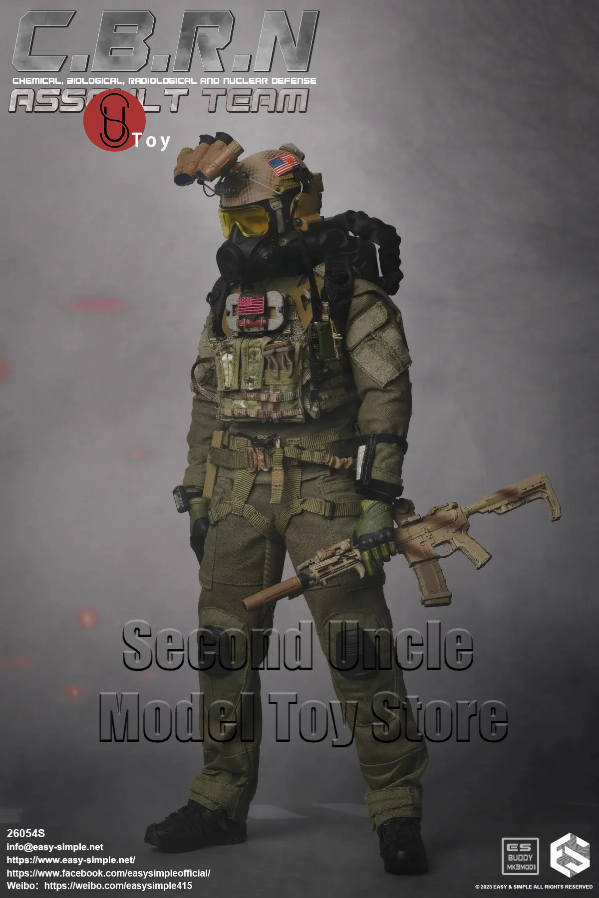 

Easy&Simple ES 26054S 1/6 CBRN Assault Team CBRN Army Soldier Military Action Figure Full Set Collectible Model Toys Gift