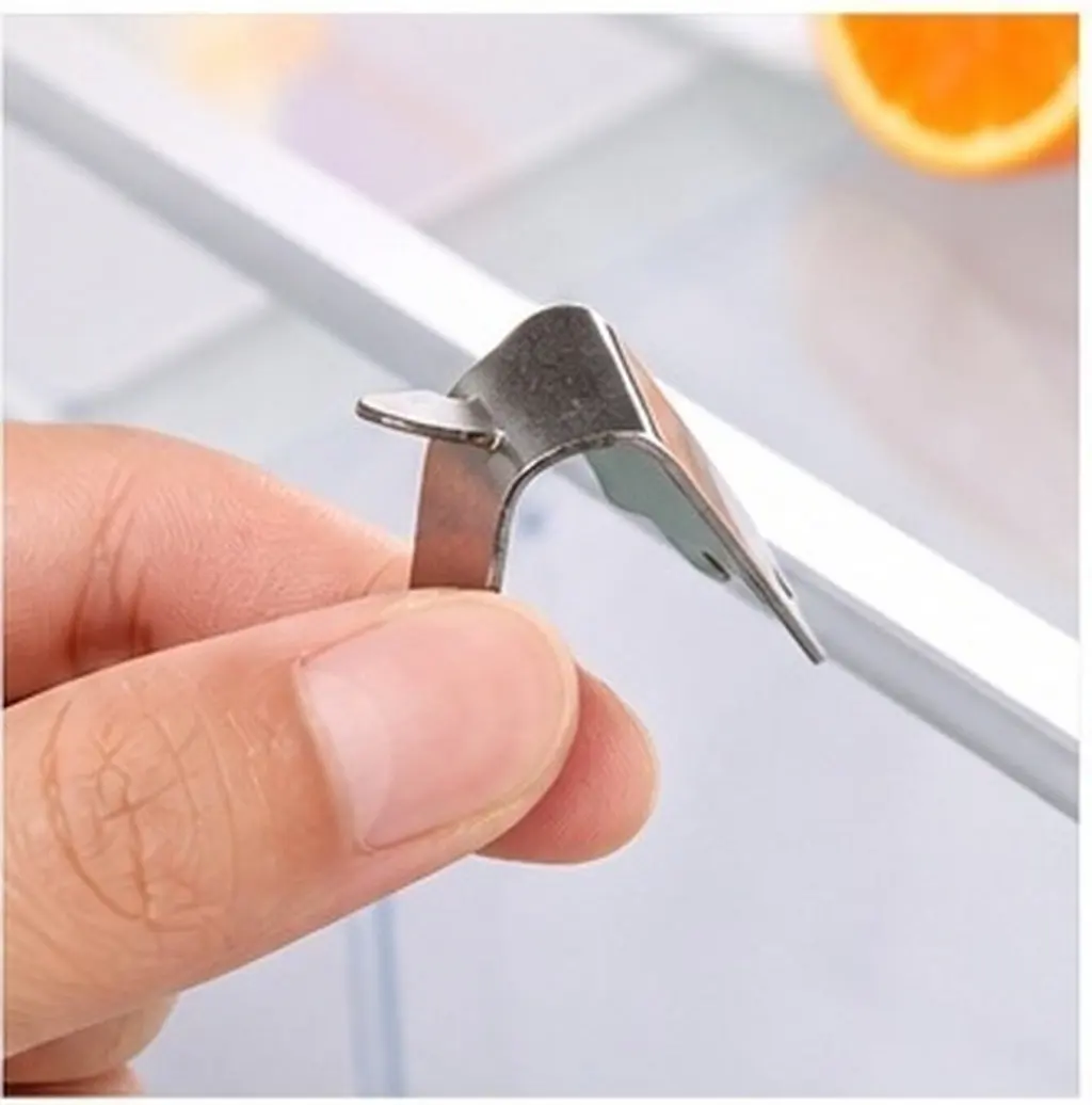 4Pcs Shelf Clips for Refrigerator Stainless Steel Freezer Support Clips Raised Design Curved Dovetail Heavy Duty Long Life Home