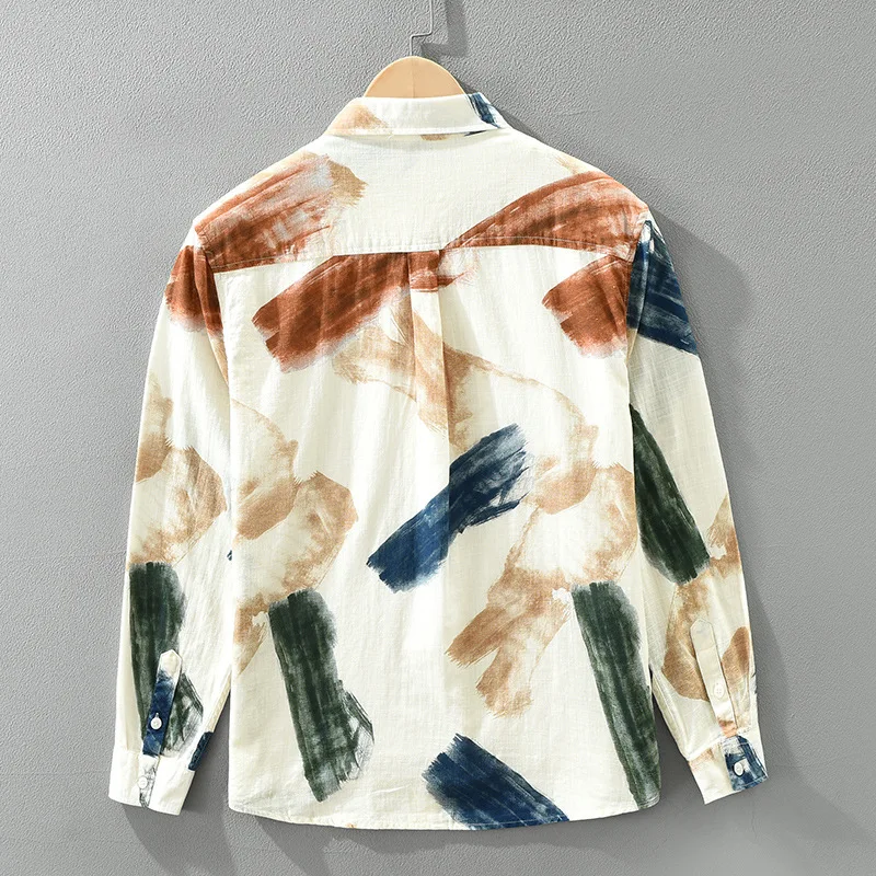 7793 Japan Style Good Quality 100% Cotton Men's Daily Work Shirt Spring Fall Fashion Vintage Long Sleeve Loose Casual Tops Male