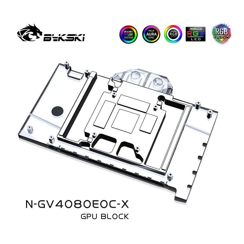 Imagem -04 - Bykski-radiador de Refrigeração de Cobre Bloco de Água Gpu para Gigabyte Geforce Rtx 4080 16g Eagle Card Vga Rgb Sync N-gv4080eoc-x