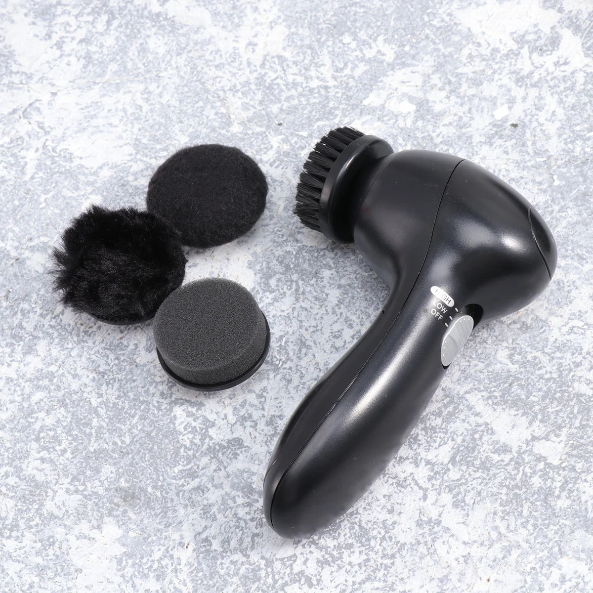 

Electric Shoe Polisher Kit Travel Portable Care Scrubber Ergonomic Handle 2 AA Batteries Not Included Black Durable for