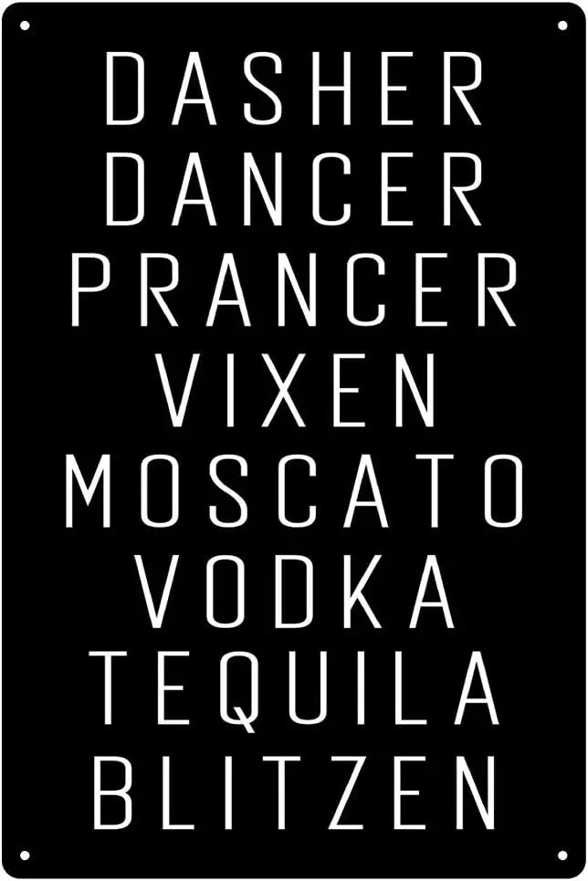 Tequila Sign Poster Tequila Blitzen 12 x 8 in. Funny Tequila Decor and Decorations Home Bar Drinking Signs and Decor Man Cave Ba