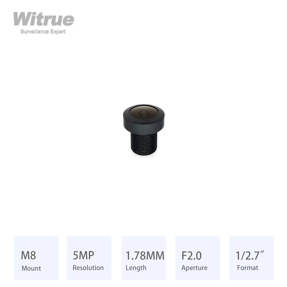 Waterproof Lens IP68 HD 5MP M8*0.5 1.78MM F2.0 1/2.7 650nm 850nm 940nm IR Filter Optional for Video Doorphone Car Camera