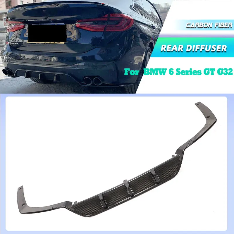 Carbon Fiber Car Rear Bumper Diffuser Lip Spoiler for BMW 6 Series GT G32 M-Sport 2017-2022 Rear Diffuser Apron Lip Body Kits