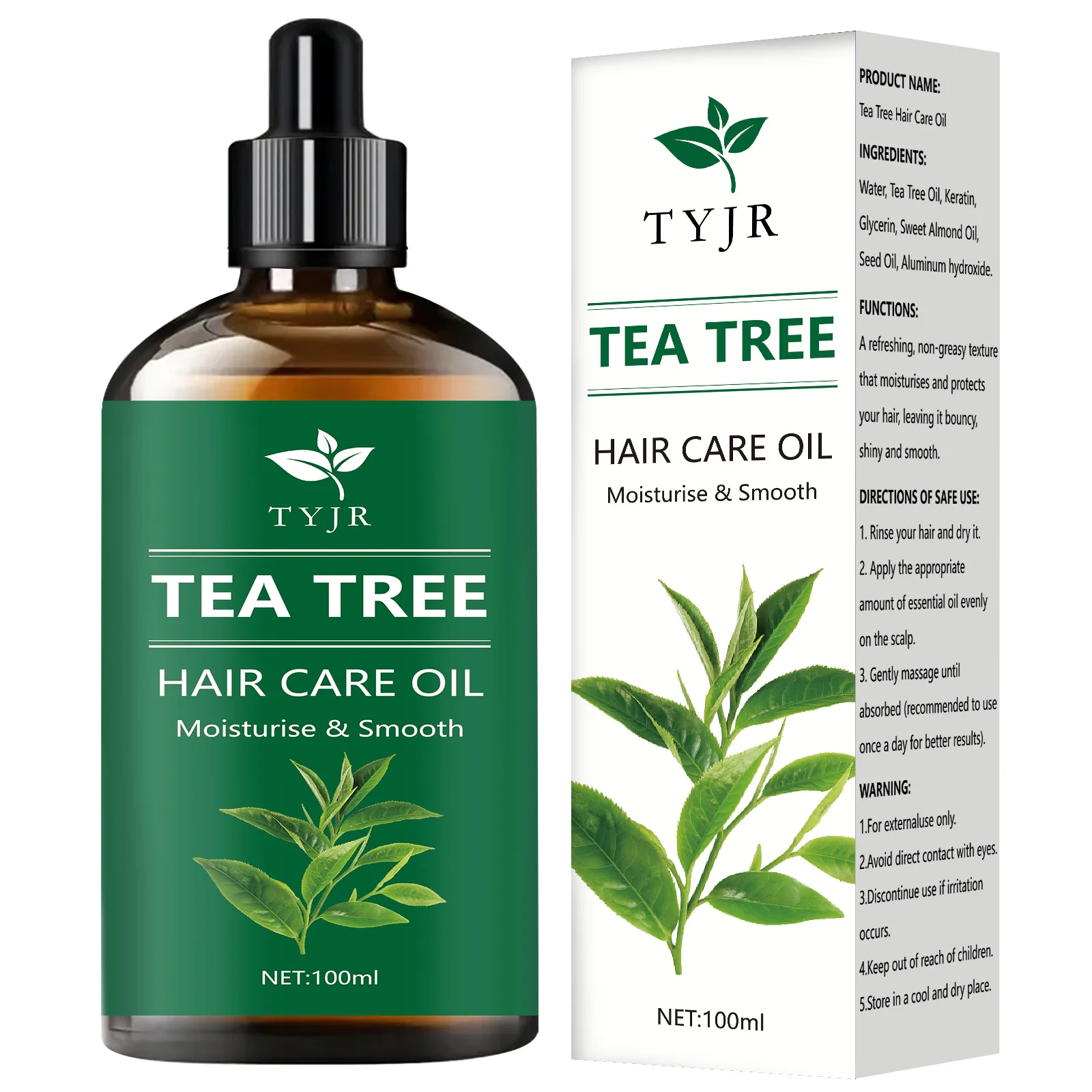 Tè all'albero Olio essenziale Puro naturale Crescita dei capelli Trattamento del cuoio capelluto Anti-Crespo Rafforzamento Nutrire Prodotto per la cura dei capelli sano e lucido