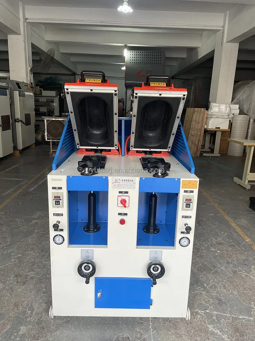 semi-auto double head pneumatic cover-type shoe sole attaching machine