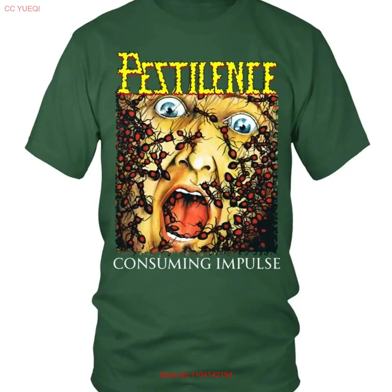 NEW Pestilence Consuming Impulse  Green All Size T Shirt vintage Washed Unisex Slightly streetwear Top For Everyday Wear