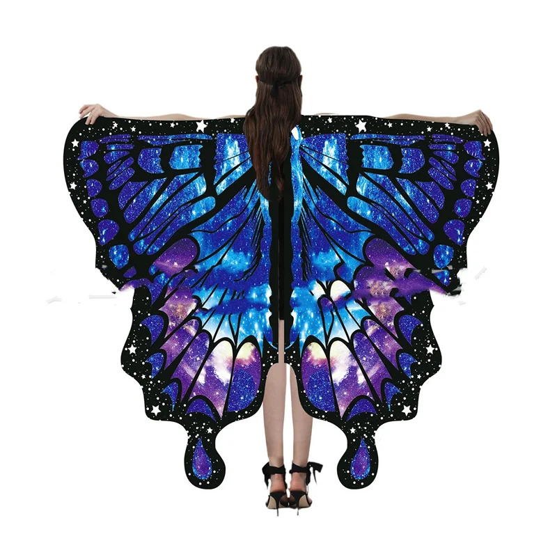 Fairy Ladies Cape Nymph Pixie Dress Up Butterfly Wing Princess Halloween Costumes Shawl Belly Dance Performance Outfit Rave New