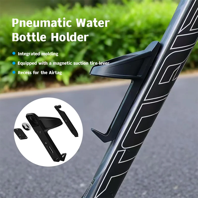 

Пневматический дорожный держатель для бутылки для велосипеда, многофункциональная клетка для велосипедной бутылки с локатором Airtag, магнитный рычаг для шин MTB, аксессуар для велосипеда