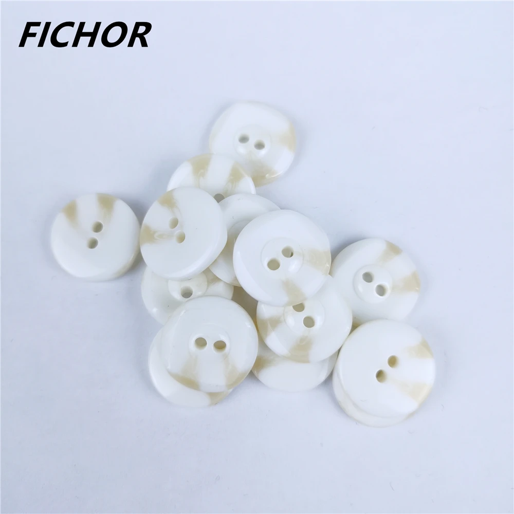 10/20pcs 17.5mm 2 Holes White Brown Buttons Handmade Decorative Button for Apparel DIY Sewing Accessories Sewing Buttons