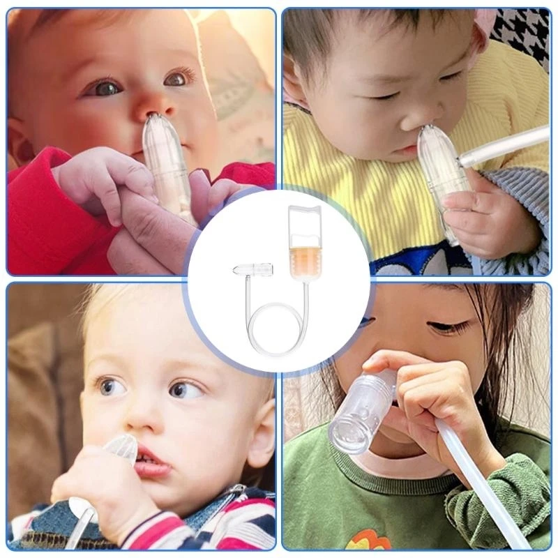 J15U المحمولة المحمولة الشافطة الأنفية أداة إزالة Booger للطفل مع تصميم يدوي سحب لسهولة التنظيف #4