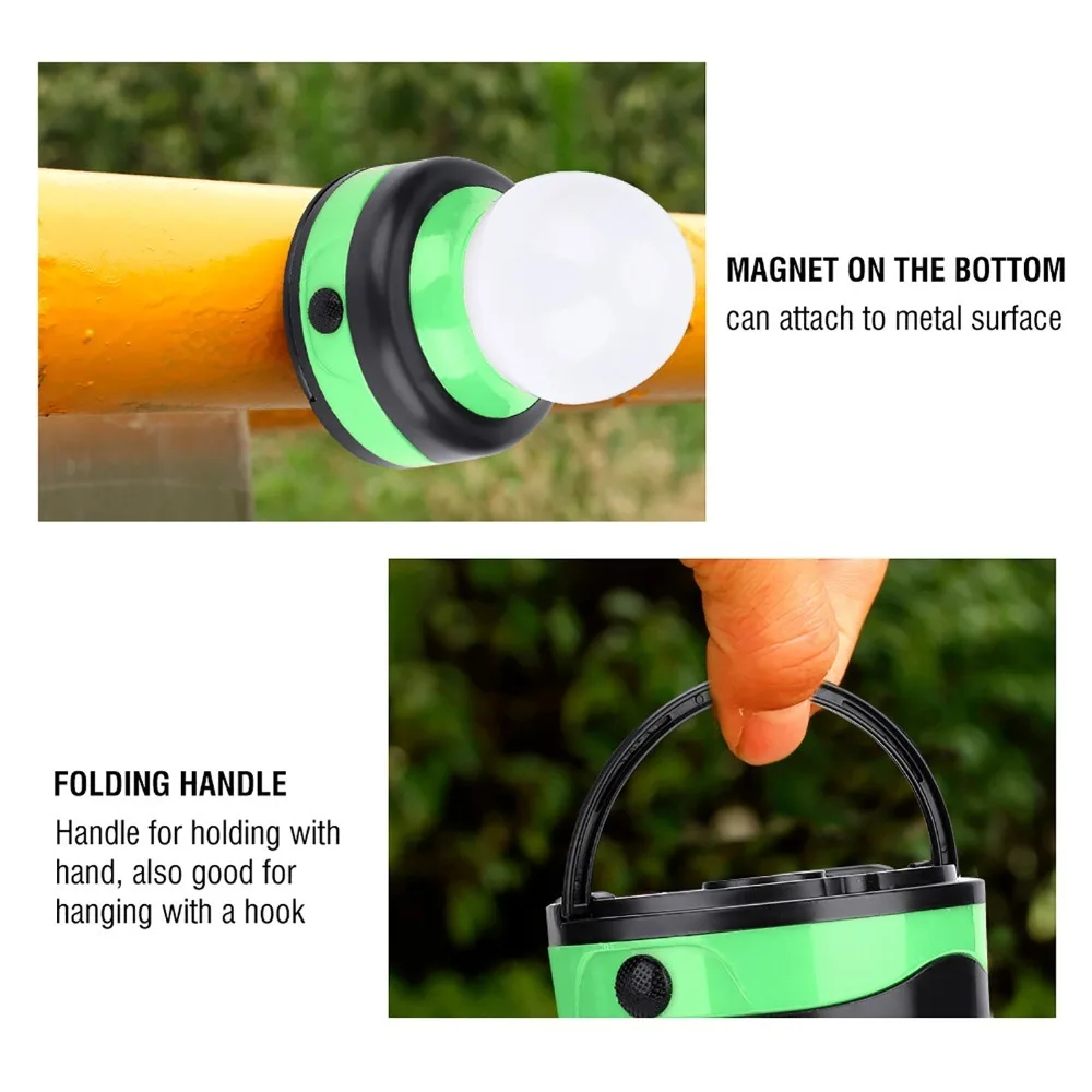 Durable Portable LED Flashlight Tent Light Mini Round Battery-Powered LED Tent Light Camping Light Mountaineering