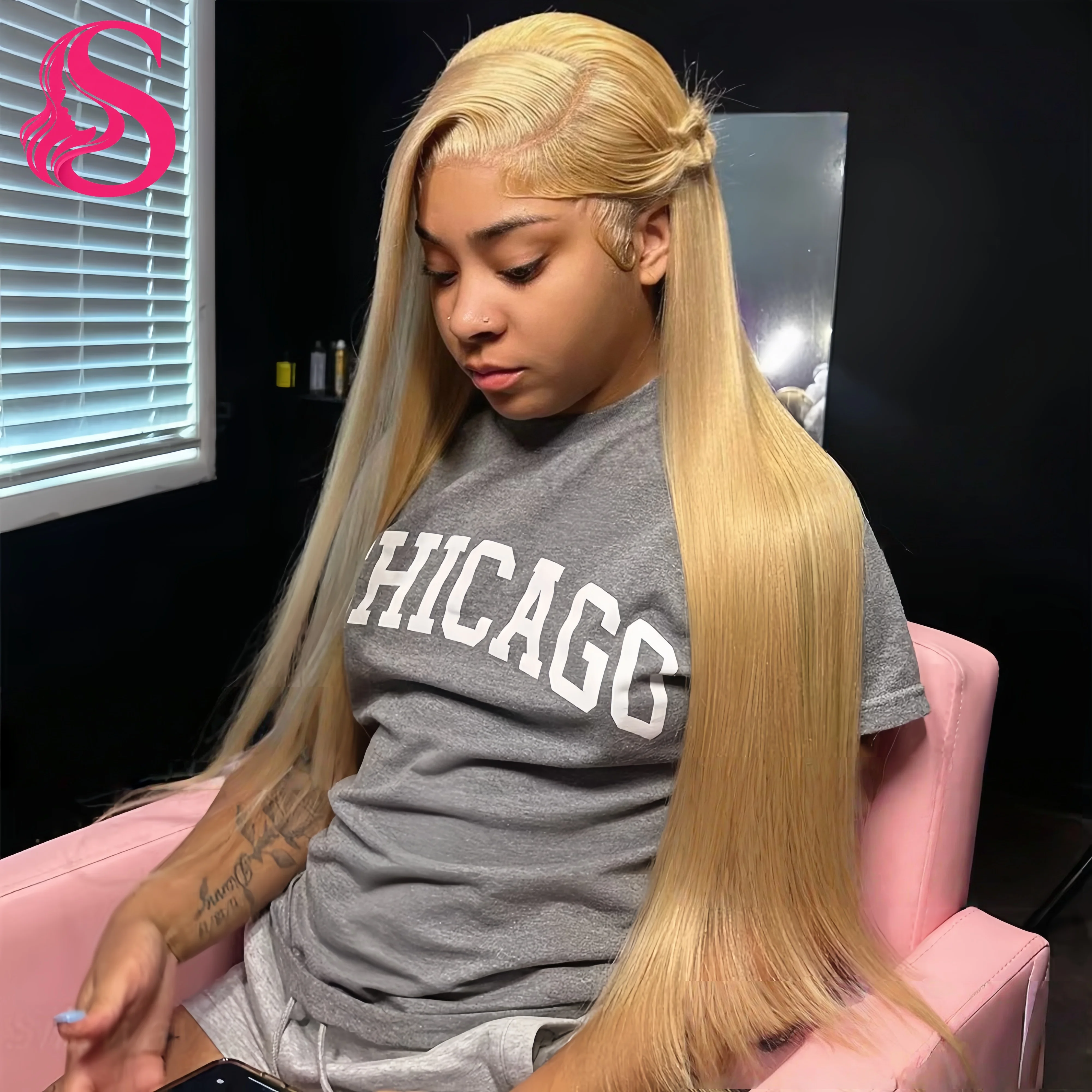 

Smilegirl 13x6 Honey Blonde Straight Hd Lace Human Hair Wig 250 Density Brazilian Bone Hd Lace Frontal Human Hair Wigs For Women ﻿