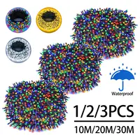 Guirnalda de luces LED parpadeantes de 220V, 1/2/3 paquetes, vacaciones, árbol de Navidad, césped, fiesta nocturna, luz decorativa, solo enchufe de alimentación de la UE