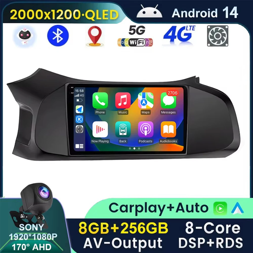 

Автомагнитола 2 Din на Android 14 для Chevrolet Onix 2012-2019, мультимедийный видеоплеер без Dvd, GPS