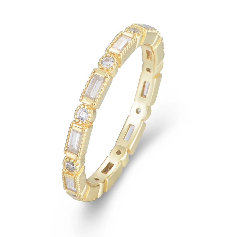 New S925 Sterling Silver Ring Ins Geometric Zircon Trendy Versatile Finger Ring Middle Finger Jewelry Women