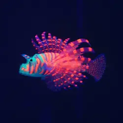 Aquarium Artificial Colorful Glowing Fish Ornaments Silicone Lionfish Floating Decorations Ornaments for Fish Tank Aquarium