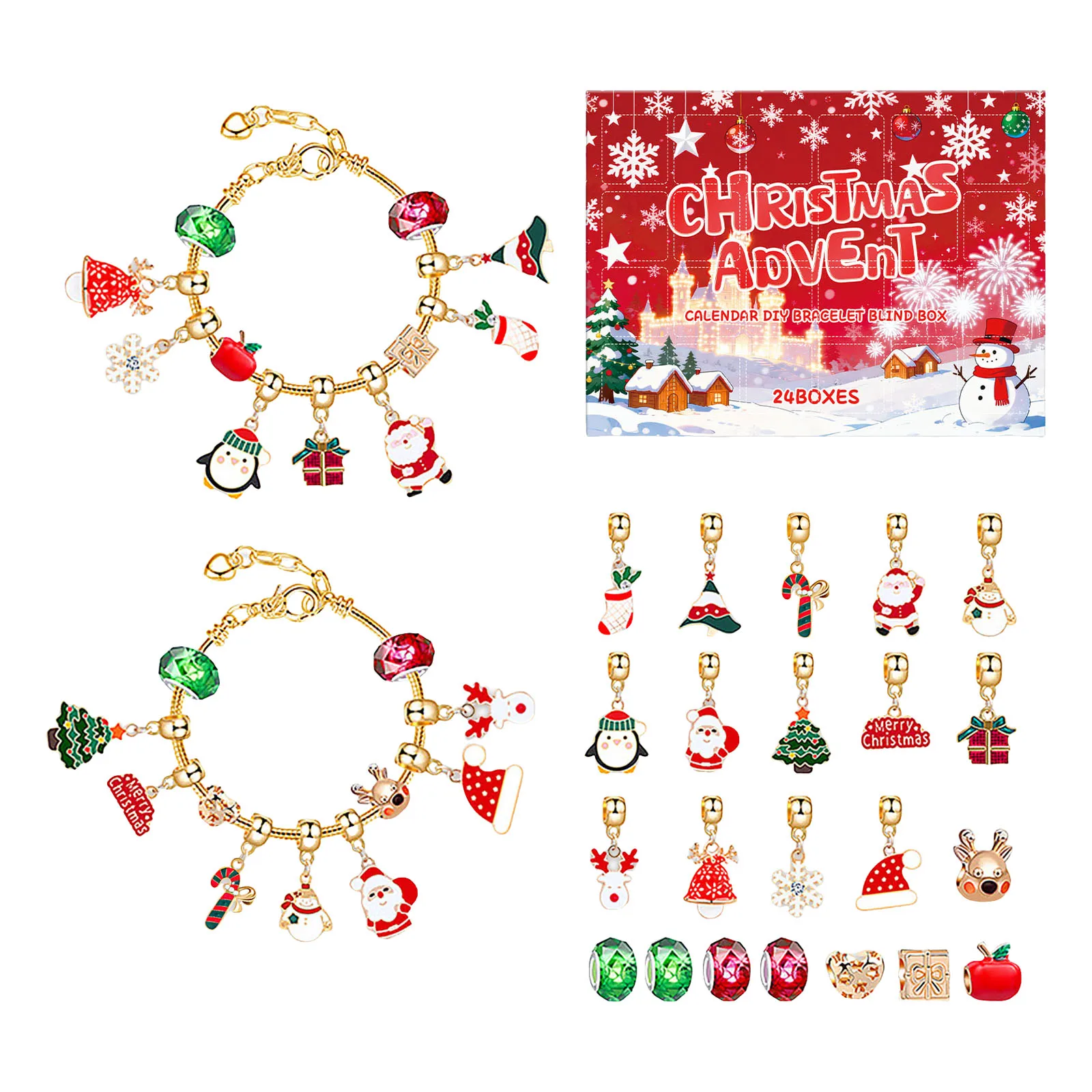 Rechargeable Kitchen Scale with Timer Advent Calendar 2025 Girls Bracelet 24 Day Xmas Countdown 30 Second Timer for Hand Washing