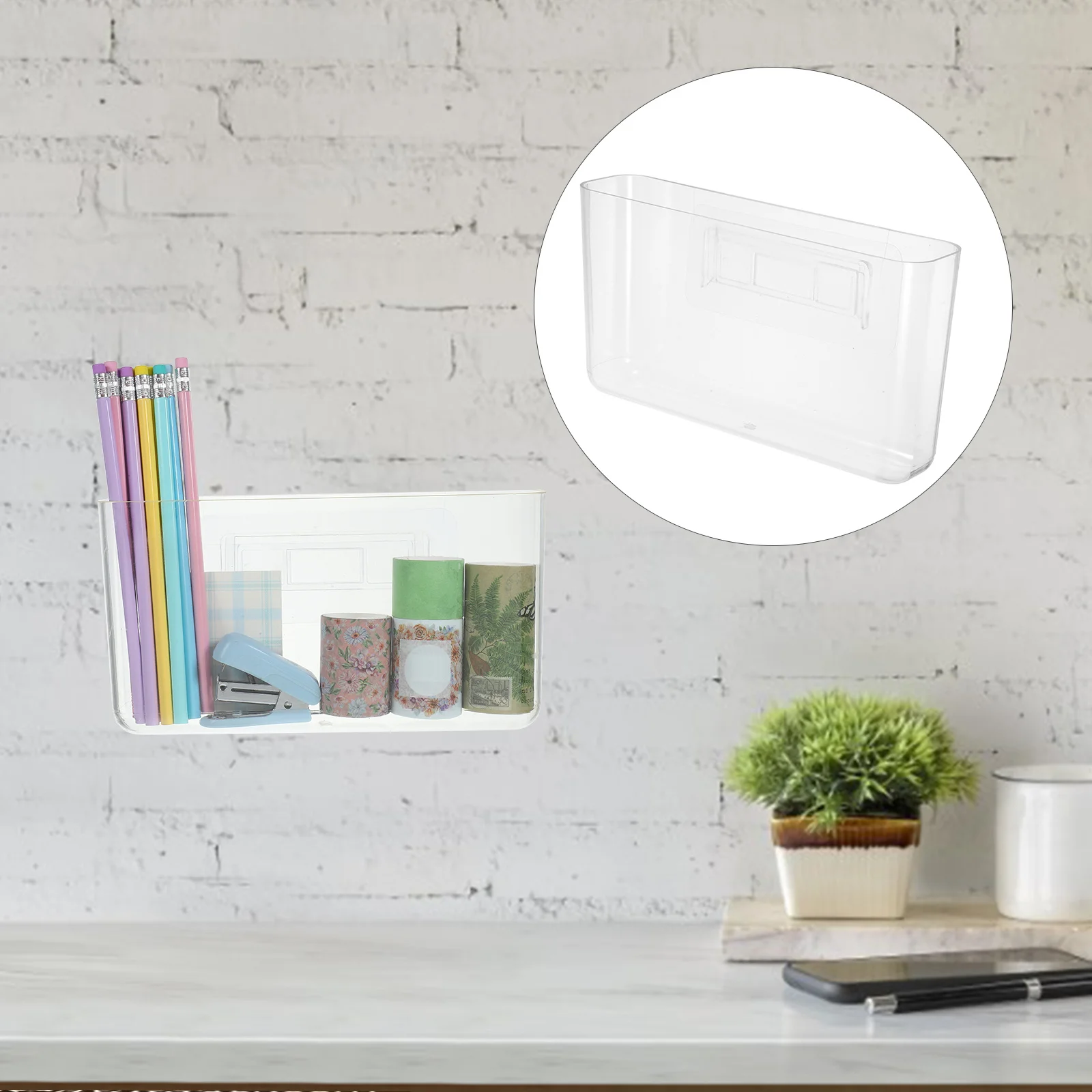 

Desktop Pen Holder Wall Mount Pencil Organizer Storage Box For Office School Japanese Stationery Makeup Brush Holder