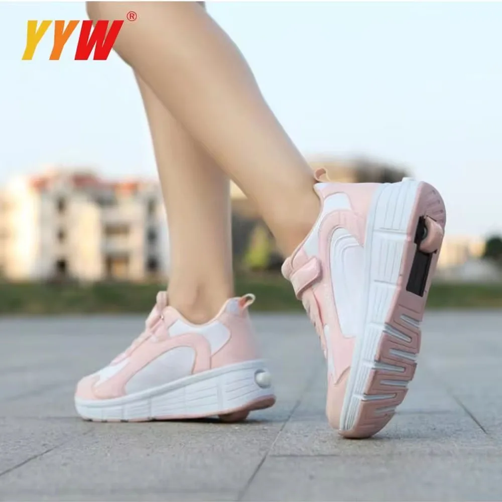 Adult Children Roller Skates Shoes Sneakers Men Double Wheel Rollers Skate Shoes Tennis Shoes Walking shoe Sneakers Rollers